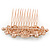 Bridal/ Wedding/ Prom/ Party Rose Gold Tone Clear Crystal Floral Hair Comb - 65mm - view 5