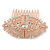 Bridal/ Wedding/ Prom/ Party Art Deco Style Rose Gold Tone Austrian Crystal Hair Comb - 85mm W - view 7