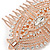 Bridal/ Wedding/ Prom/ Party Art Deco Style Rose Gold Tone Austrian Crystal Hair Comb - 85mm W - view 4
