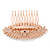 Bridal/ Wedding/ Prom/ Party Art Deco Style Rose Gold Tone Austrian Crystal Hair Comb - 85mm W - view 5