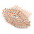 Bridal/ Wedding/ Prom/ Party Art Deco Style Rose Gold Tone Austrian Crystal Hair Comb - 85mm W - view 8
