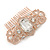 Bridal/ Wedding/ Prom/ Party Art Deco Style Rose Gold Tone Tone Austrian Crystal Hair Comb - 80mm W - view 6