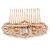 Bridal/ Wedding/ Prom/ Party Art Deco Style Rose Gold Tone Tone Austrian Crystal Hair Comb - 80mm W - view 5