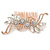 Bridal/ Wedding/ Prom/ Party Rose Gold Tone Clear Crystal Floral Hair Comb - 90mm W - view 7
