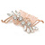 Bridal/ Wedding/ Prom/ Party Rose Gold Tone Clear Crystal Floral Hair Comb - 90mm W - view 8
