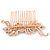 Bridal/ Wedding/ Prom/ Party Rose Gold Tone Clear Crystal Floral Hair Comb - 90mm W - view 5