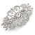 Bridal/ Wedding/ Prom/ Party Art Deco Style Rhodium Plated Austrian Crystal Barrette Hair Clip Grip - 80mm Across - view 9