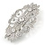 Bridal/ Wedding/ Prom/ Party Art Deco Style Rhodium Plated Austrian Crystal Barrette Hair Clip Grip - 80mm Across - view 10