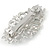 Bridal/ Wedding/ Prom/ Party Art Deco Style Rhodium Plated Austrian Crystal Barrette Hair Clip Grip - 80mm Across - view 7