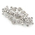 Medium Silver Tone Filigree Diamante Floral Barrette Hair Clip Grip - 70mm Across - view 8