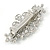 Medium Silver Tone Filigree Diamante Floral Barrette Hair Clip Grip - 70mm Across - view 9