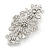 Medium Silver Tone Filigree Diamante Floral Barrette Hair Clip Grip - 70mm Across - view 5