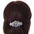 Medium Silver Tone Filigree Diamante Floral Barrette Hair Clip Grip - 70mm Across - view 6