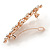 Medium Rose Gold Tone Filigree Diamante Floral Barrette Hair Clip Grip - 70mm Across - view 3