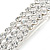 Classic Clear Crystal Square Barrette Hair Clip Grip In Rhodium Plated Metal - 80mm Across - view 3