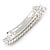 Classic Clear Crystal Square Barrette Hair Clip Grip In Rhodium Plated Metal - 80mm Across - view 4