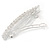Classic Clear Crystal Square Barrette Hair Clip Grip In Rhodium Plated Metal - 80mm Across - view 5