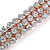 Classic Clear Crystal Square Barrette Hair Clip Grip In Rose Gold Plated Metal - 80mm Across - view 3