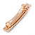 Classic Clear Crystal Square Barrette Hair Clip Grip In Rose Gold Plated Metal - 80mm Across - view 7