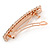 Classic Clear Crystal Square Barrette Hair Clip Grip In Rose Gold Plated Metal - 80mm Across - view 4