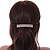 Classic Clear Crystal Square Barrette Hair Clip Grip In Rose Gold Plated Metal - 80mm Across - view 5