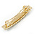 Classic Clear Crystal Square Barrette Hair Clip Grip In Gold Plated Metal - 80mm Across - view 8