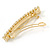Classic Clear Crystal Square Barrette Hair Clip Grip In Gold Plated Metal - 80mm Across - view 4