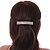 Classic Clear Crystal Square Barrette Hair Clip Grip In Gold Plated Metal - 80mm Across - view 5