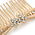 Bridal/ Wedding/ Prom/ Party Gold Tone Clear Austrian Crystal Bow Side Hair Comb - 80mm - view 4