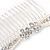 Bridal/ Wedding/ Prom/ Party Silver Tone Clear Austrian Crystal Bow Side Hair Comb - 80mm - view 4
