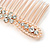 Bridal/ Wedding/ Prom/ Party Rose Gold Tone Clear Austrian Crystal Bow Side Hair Comb - 80mm - view 4
