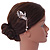 Bridal/ Wedding/ Prom/ Party Rose Gold Tone Clear Austrian Crystal Butterly with Dangles Side Hair Comb - 55mm - view 2