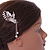 Bridal/ Wedding/ Prom/ Party Rose Gold Tone Clear Austrian Crystal Butterly with Dangles Side Hair Comb - 55mm - view 3