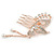 Bridal/ Wedding/ Prom/ Party Rose Gold Tone Clear Austrian Crystal Butterly with Dangles Side Hair Comb - 55mm - view 7