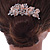 Vintage Inspired Bridal/ Wedding/ Prom/ Party Austrian Clear Crystal 'Leaves & Flowers' Hair Comb In Rose Tone Metal - 75mm - view 3