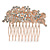 Vintage Inspired Bridal/ Wedding/ Prom/ Party Austrian Clear Crystal 'Leaves & Flowers' Hair Comb In Rose Tone Metal - 75mm