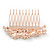 Vintage Inspired Bridal/ Wedding/ Prom/ Party Austrian Clear Crystal 'Leaves & Flowers' Hair Comb In Rose Tone Metal - 75mm - view 5