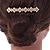 Bridal/ Wedding/ Prom/ Party Gold Tone Clear Crystal, Cream Faux Pearl Double Square Pattern Hair Comb - 80mm - view 3