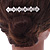 Bridal/ Wedding/ Prom/ Party Silver Plated Clear Crystal, Cream Faux Pearl Double Square Pattern Hair Comb - 80mm - view 3
