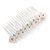 Bridal/ Wedding/ Prom/ Party Silver Plated Clear Crystal, Cream Faux Pearl Double Square Pattern Hair Comb - 80mm - view 6