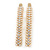 2 Gold Plated Cream Glass Pearl, Clear Crystal Hair Grips/ Slides - 60mm - view 4