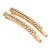 2 Gold Plated Cream Glass Pearl, Clear Crystal Hair Grips/ Slides - 60mm - view 5