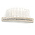Bridal/ Wedding/ Prom/ Party Silver Plated Clear Crystal, Cream Faux Pearl Square Hair Comb - 85mm - view 6