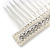 Bridal/ Wedding/ Prom/ Party Silver Plated Clear Crystal, Cream Faux Pearl Square Hair Comb - 85mm - view 4