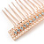 Bridal/ Wedding/ Prom/ Party Rose Gold Tone Clear Crystal, Cream Faux Pearl Square Hair Comb - 85mm - view 4