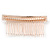 Bridal/ Wedding/ Prom/ Party Rose Gold Tone Clear Crystal, Cream Faux Pearl Square Hair Comb - 85mm - view 6