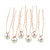 Bridal/ Wedding/ Prom/ Party Set Of 6 Rose Gold Plated 10mm Crystal Simulated Pearl Hair Pins - view 4