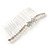 Bridal/ Wedding/ Prom/ Party Silver Tone Clear Crystal, Simulated Pearl, Double Butterfly Floral Hair Comb - 80mm - view 6