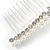 Bridal/ Wedding/ Prom/ Party Silver Tone Clear Crystal, Simulated Pearl, Double Butterfly Floral Hair Comb - 80mm - view 4