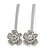 2 Bridal/ Prom Clear Crystal Flower Hair Grips/ Slides In Rhodium Plating - 60mm Across - view 7
